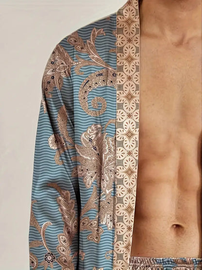 Satin Crest Lounge Robe