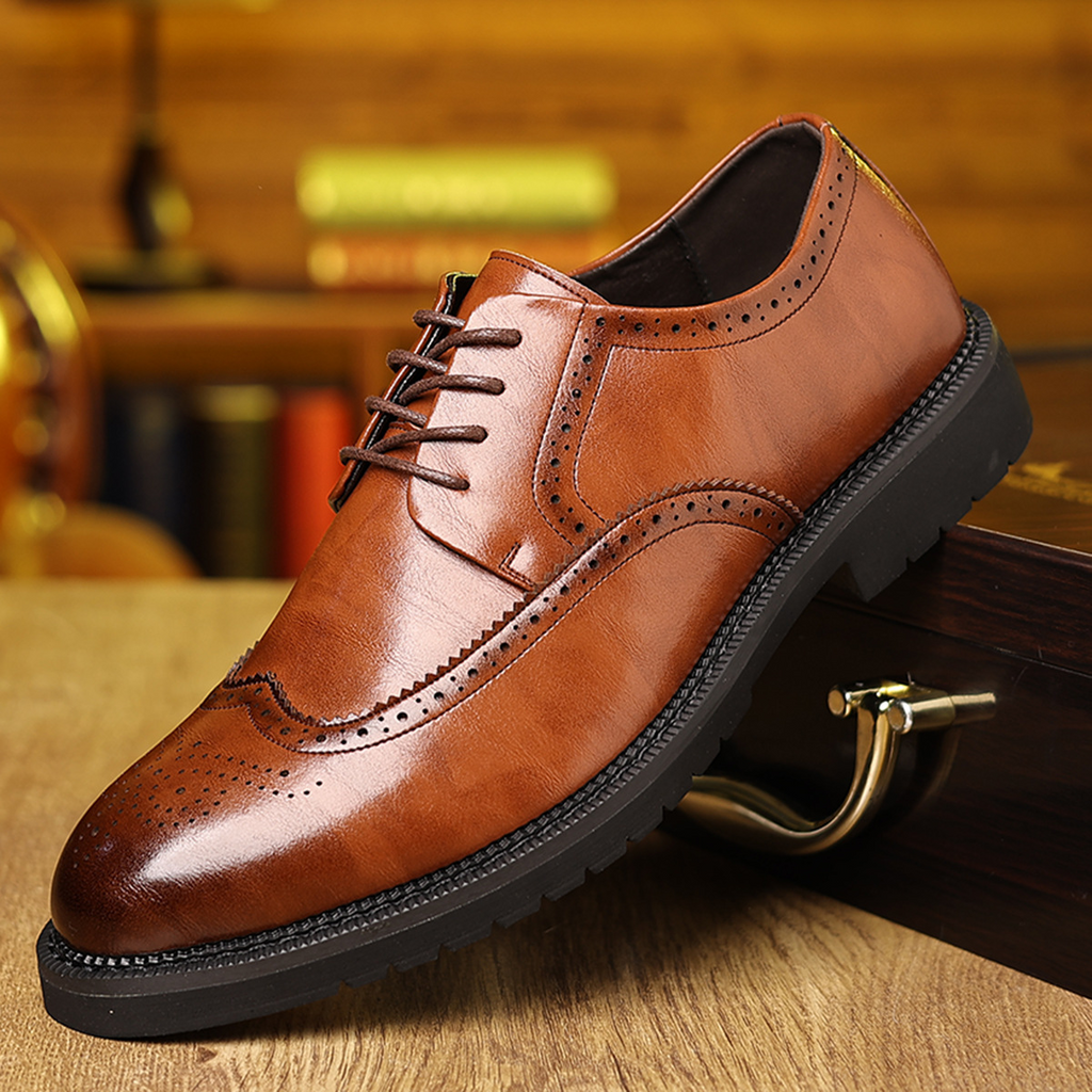 Bristol Brogue Leather Dress Shoes