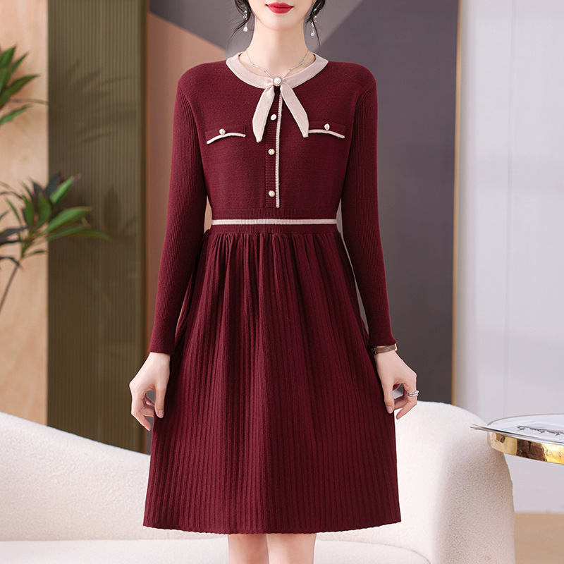 Celine Bow-Tie Knit Dress