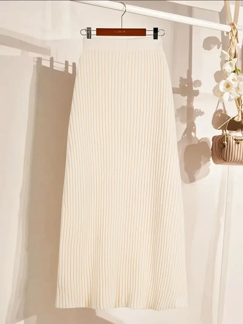 Rosette Knit Midi Skirt