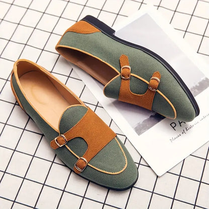 Oxford Canvas Suede Slip-Ons